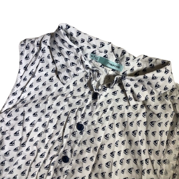 Maurices Tops - Blue and White Sailboat Button Down Tank